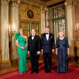 La reine Maxima des Pays-Bas, le prince Albert II de Monaco, le roi Willem-Alexander, la princesse Beatrix des Pays-Bas - Le roi Willem-Alexander et la reine Maxima des Pays-Bas reçoivent le prince Albert II de Monaco lors d'un dîner au palais Het Loo à Apeldoorn aux Pays-Bas le 3 juin 2014.03/06/2014 - Apeldoorn