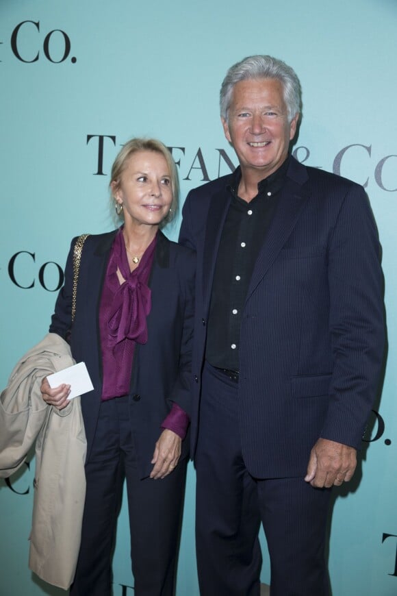 Pierre Dhostel et sa femme Carole Bellemare - Inauguration du Flagship Tiffany & Co sur l'avenue des Champs-Elysées à Paris le 10 juin 2014.