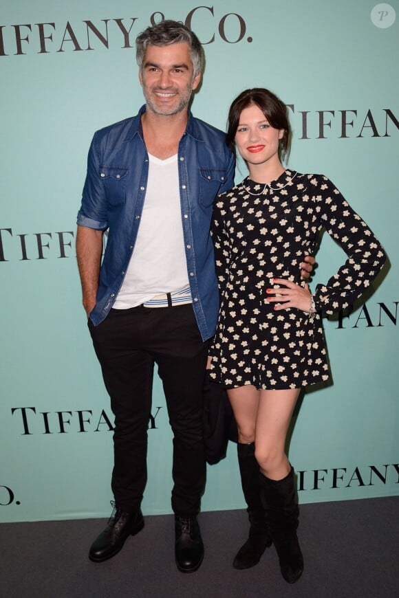Francois Vincentelli et sa chérie Alice lors de l'ouverture de la boutique Tiffany & Co, 62 avenue des Champs-Elysées à Paris, le 10 juin 2014.