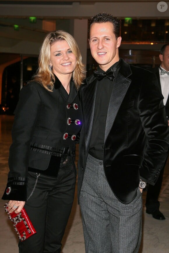 Michael Schumacher et son épouse Corinna lors du Gala de la FIA à Monaco, le 8 décembre 2006