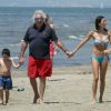 Flavio Briatore et sa femme Elisabetta Gregoraci ont profité avec leur fils Nathan du soleil et de la plage de Marina Di Pietrasanta, le 4 juin 2014
