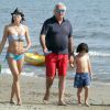 Flavio Briatore et sa femme Elisabetta Gregoraci ont profité avec leur fils Nathan du soleil et de la plage de Marina Di Pietrasanta, le 4 juin 2014
