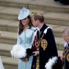 Kate Middleton et le prince William à Windsor le 16 juin 2014 lors du service de l'ordre de la jarretière