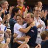 Kate Middleton et le prince William en pleine euphorie le 2 août 2012 au vélodrome de Londres lors des Jeux olympiques.