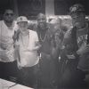 Chris Brown, Justin Bieber, Akon, son petit frère Bu et Maejor Ali en studio. Photo postée le 14 juin 2014.