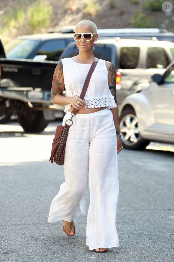 Amber Rose a assisté à la fête de sortie de prison de Chris Brown, à Beverly Hills. Le 5 juin 2014.