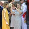 Ana Pastor - Le roi Felipe VI, la reine Letizia d'Espagne et leurs filles, la princesse Leonor et l'infante Sofia, arrivent au Palais Royal pour la cérémonie d'investiture à Madrid. Le 19 juin 2014.