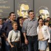 Hayden Panettiere enceinte, en compagnie de son fiancé Wladimir Klitschko, inaugure une exposition consacrée aux frères Vitali et Wladimir Klitschko, champions du monde de boxe, à Kiev le 2 mai 2014.