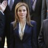 La reine Letizia d'Espagne a assisté à une rencontre avec des associations de victimes de terrorisme et avec son époux le roit Felipe VI ont participé à une cérémonie en mémoire des victimes, le 21 juin 2014 à Madrid au palais Zurbano