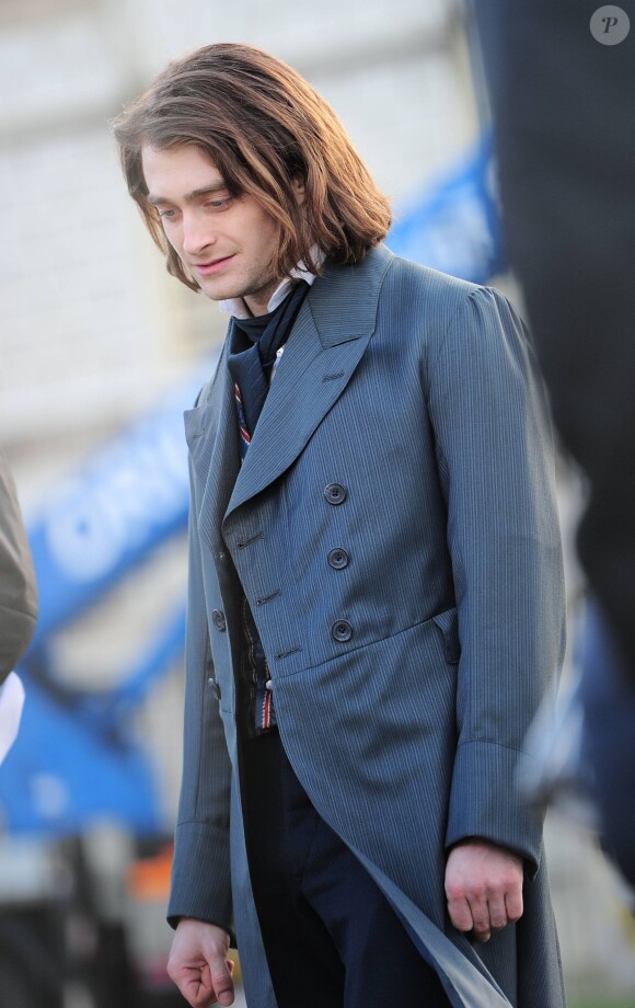 Daniel Radcliffe filme Frankenstein à Londres le 26 février 2014. 