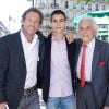 Stéphane Freiss, Ruben et Jacques Freiss lors du déjeuner Père & Fils, mardi 24 juin 2014, aux Deux Magots à Paris.