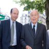 Louis et Valéry Giscard d'Estaing lors du déjeuner Père & Fils, mardi 24 juin 2014, aux Deux Magots à Paris.
