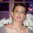  Charlotte Casiraghi (enceinte) lors du dîner de gala des 50 ans de l'association AMADE Mondiale à l'hôtel Hermitage à Monaco, le 4 octobre 2013. 