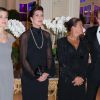 Charlotte Casiraghi (enceinte), la Princesse Caroline de Hanovre, la princesse Stéphanie de Monaco, Andrea Casiraghi  lors du dîner de gala des 50 ans de l'association AMADE Mondiale à l'hôtel Hermitage à Monaco, le 4 octobre 2013.