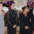  Charlotte Casiraghi (enceinte), la Princesse Caroline de Hanovre, la princesse St&eacute;phanie de Monaco, Andrea Casiraghi&nbsp; lors du d&icirc;ner de gala des 50 ans de l'association AMADE Mondiale &agrave; l'h&ocirc;tel Hermitage &agrave; Monaco, le 4 octobre 2013. 