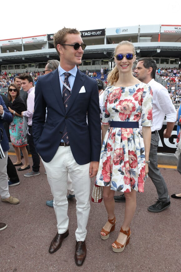 Pierre Casiraghi et sa compagne Beatrice Borromeo au Grand Prix de Formule 1 de Monaco, le 25 mai 2014. 