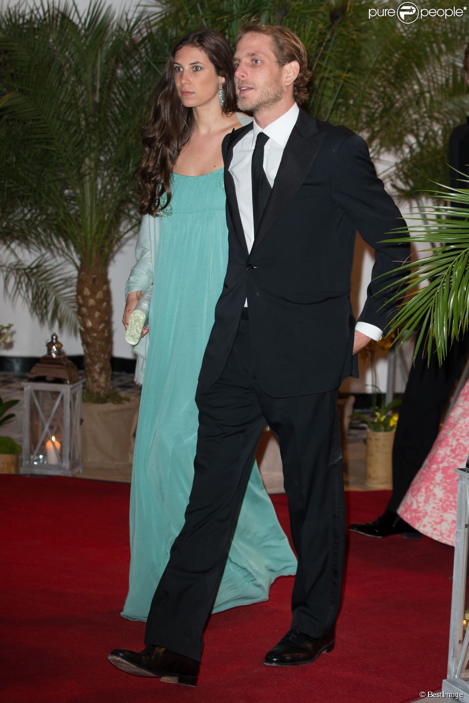  Andrea Casiraghi et sa femme Tatiana Santo Domingo lors du gala du Grand prix de Formule 1 au Sporting de Monaco, le 25 mai 2014.  