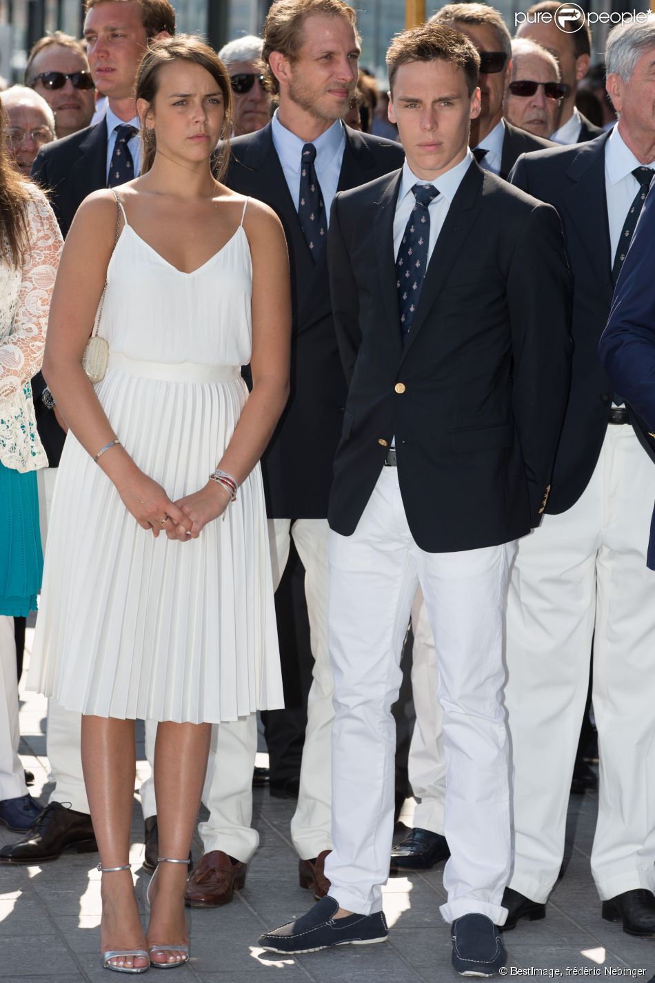 Pauline Ducruet, Louis Ducruet, Pierre Casiraghi et Andréa Casiraghi - Le prince Albert et la princesse Charlene de Monaco, enceinte, inaugurent le nouveau Yacht Club de Monaco, Port Hercule, à Monaco le 20 juin 2014.