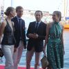 Pierre Casiraghi, sa compagne Beatrice Borromeo, Gad Elmaleh et sa compagne Charlotte Casiraghi arrivant à la soirée pour l'inauguration du nouveau Yacht Club de Monaco, Port Hercule, le 20 juin 2014.