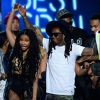 Nicki Minaj et Lil Wayne sur la scène des BET Awards au Nokia Theatre de Los Angeles, le 29 juin 2014.