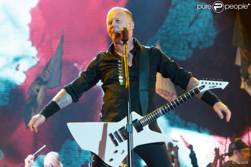 James Hatfield de Metallica à Glastonbury, le 28 juin 2014.