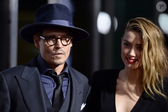 Johnny Depp et Amber Heard à Los Angeles, le 12 février 2014.