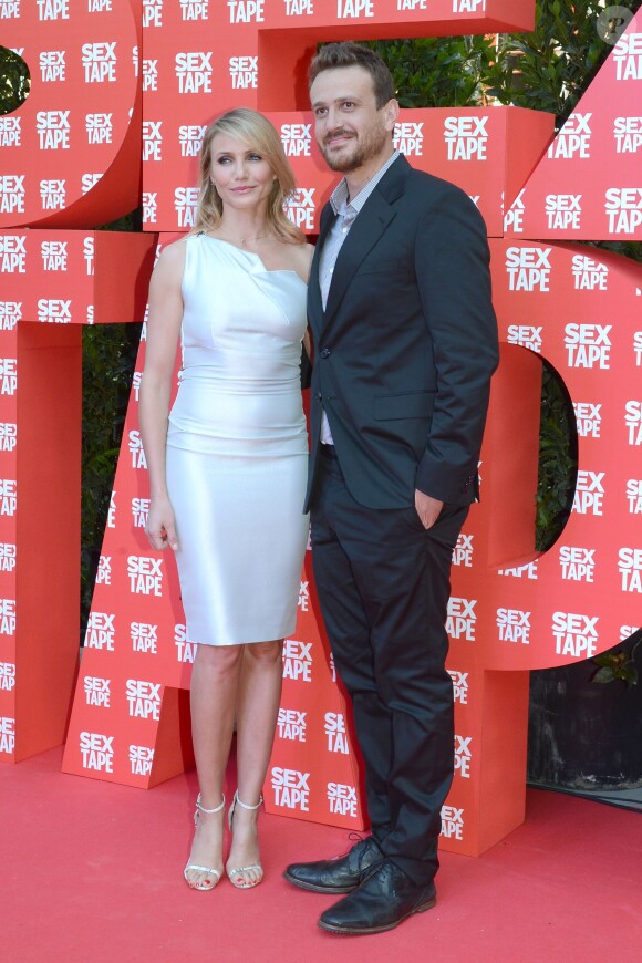 Cameron Diaz et Jason Segel - Photocall du film "Sex tape" à Barcelone en Espagne le 18 juin 2014.