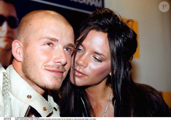 David et Victoria Beckham, lancent un parfum à Londres, le 16 août 2008.