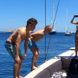 Zac Efron et Michelle Rodriguez en vacances en Italie avec le businessman Gianluca Vacchi, le 5 juillet 2014.