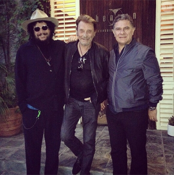 Johnny Hallyday en studio à Los Angeles avec Don Was et Thierry Chassagne, photo publiée sur son compte Instagram le
