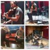 Johnny Hallyday en studio à Los Angeles avec son violoniste country, photo publiée sur son compte Instagram le 28 juin 2014