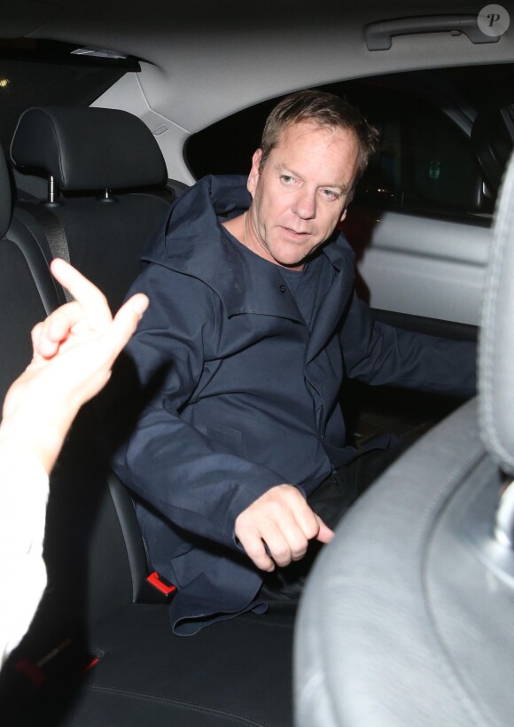 Exclusif - Kiefer Sutherland ivre après une soirée à Londres, le 26 juin 2014.