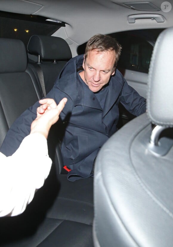 Exclusif - Kiefer Sutherland au retour d'une soirée à Londres, le 26 juin 2014.