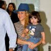 Shakira et son fils Milan arrivent à Rio le 9 juillet 2014.