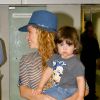 La jolie Shakira et son fils Milan arrivent à Rio le 9 juillet 2014.