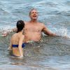 Exclusif - Jeff Goldblum et sa fiancée Emilie Livingston profitent de leurs vacances à Hawaii, le 15 juillet 2014.