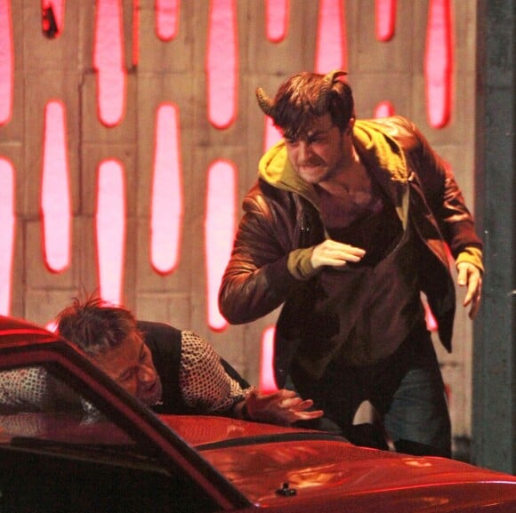 Exclusif - Daniel Radcliffe et Joe Anderson sur le tournage de 'Horns' à Vancouver au Canada le 3 novembre 2012.