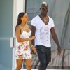 Exclusif - Mario Balotelli et sa fiancée Fanny Neguesha font du shopping à Miami, le 12 juillet 2014.