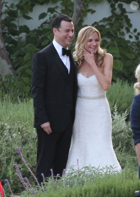 Jimmy Kimmel et Molly McNearney, lors de leur mariage à Ojai, CA, le 13 juillet 2013