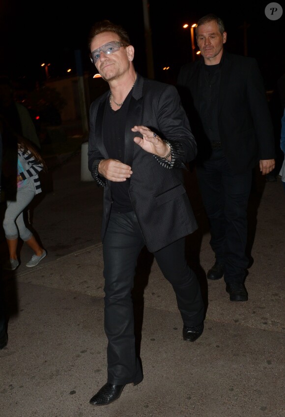 Exclusif - Bono au VIP Room à Saint-Tropez, le 23 juillet 2014.