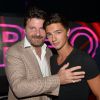 Exclusif - Philippe Lellouche et son fils aîné Sam au VIP Room à Saint-Tropez, le 23 juillet 2014.