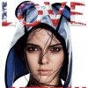Kendall en couverture du numéro LOVE 12 du magazine LOVE. Juillet 2014. Photo par David Sims.