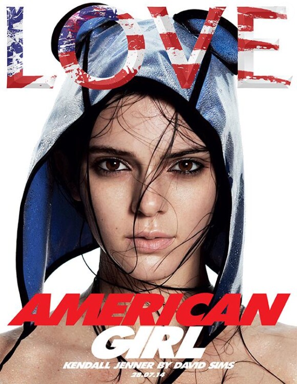 Kendall en couverture du numéro LOVE 12 du magazine LOVE. Juillet 2014. Photo par David Sims.