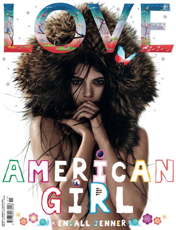 Kendall Jenner en couverture du numéro LOVE 12 du magazine LOVE. Juillet 2014. Photo par David Sims.
