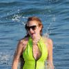 Lindsay Lohan dévoile sa silhouette pendant ses vacances à Ibiza, le 30 juillet 2014.