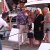 Sylvie Meis (ex-Van der Vaart) et son fils Damian assistent à un événement sur le yacht Ava. Saint-Tropez, le 31 juillet 2014.