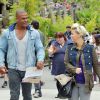 Kerry Katona (Atomic Kitten) très amoureuse de son nouveau boyfriend George Kay au zoo de Chester le 6 août 2013, avec ses enfants Heidi et Maxwell, nés de son mariage avec Mark Croft.