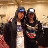 Eminem et Rihanna, en répétition pour leur mini-tournée, The MonstER Tour. Detroit, juillet 2014.