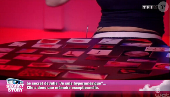 Julie doit mémoriser ces 30 images en quelques secondes seulement (Secret Story 8 - quotidienne du lundi 4 août 2014.