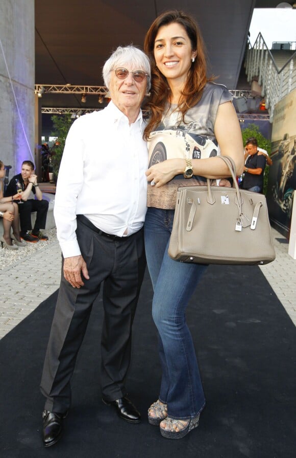 Bernie Ecclestone et sa femme Fabiana Flosi au Mercedes Grand Prix Party : Night of the Stars 2014 à Hockenheim, en Allemagne, le 19 juillet 2014.